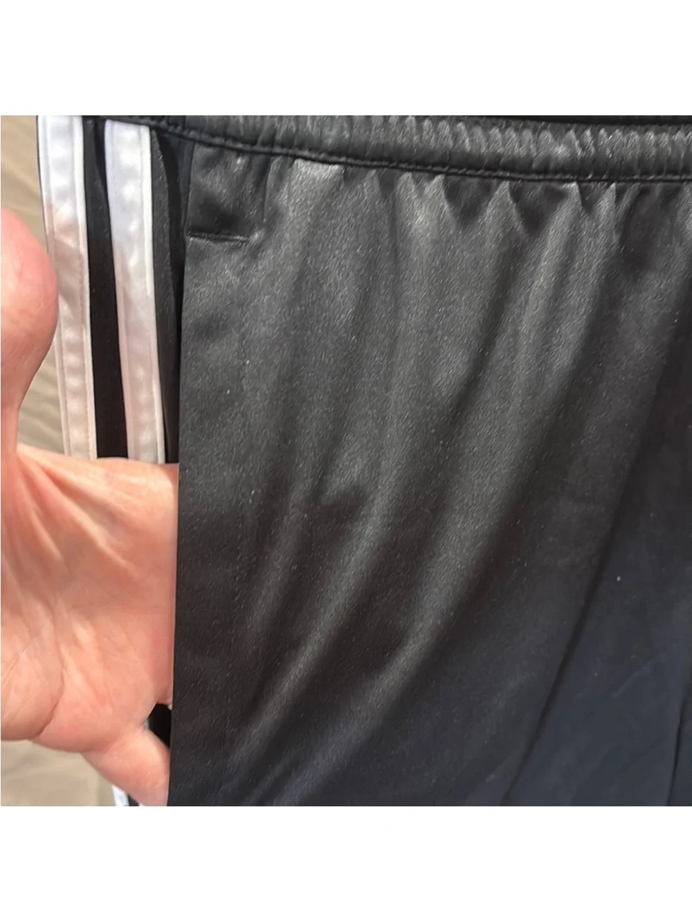adidas Black Athletic Shorts with White Side Stripes
